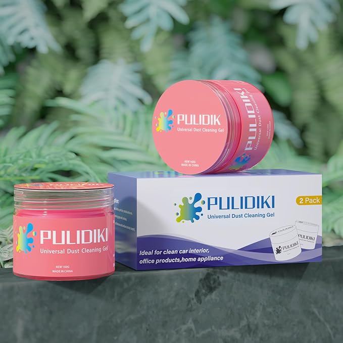 PULIDIKI Car Cleaning Gel Detailing Putty Auto Detail Tools Car Interior Cleaner Slime Supplies Car Accessories Christmas Stocking Stuffers Gifts for Women Teens White Elephant Gifts Adult Pink 2Pack