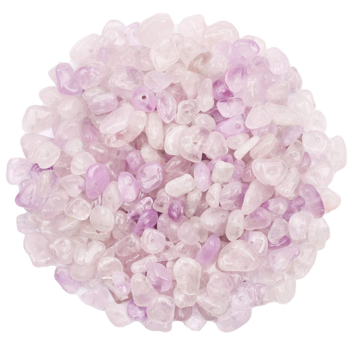 500 pcs Natural Chip Stone Beads, Pale Amethyst 5-8 mm Irregular Gemstones Healing Crystal Loose Bead for Jewelry Making Bracelet Crafting