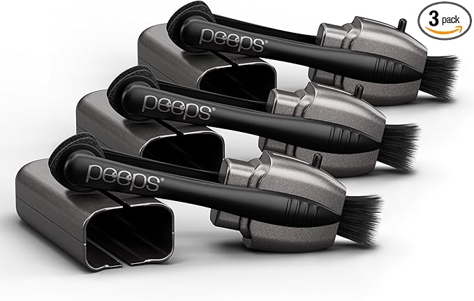 CarbonKlean Peeps Glasses Cleaner - for Eyeglasses, Reading Glasses, and More - Lens Cleaner with Carbon Microfiber Tech - Electroplated Silver - 3 Count
