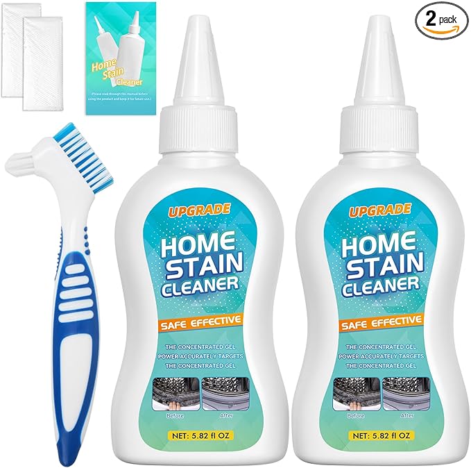 Mold Stain Cleaner Gel, All-Purpose Gel for Home Use on Washing Machine Gasket, Bathroom Grout, Sink, Shower, Caulk, and Front Loader Seal (2, 5.82 Fl oz)