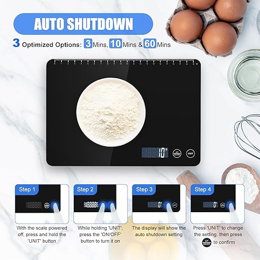 Digital Kitchen Scale, Large Capacity, Easy Tare Function, Large LCD Display, Perfect for Cooking, Baking, and Meal Prep