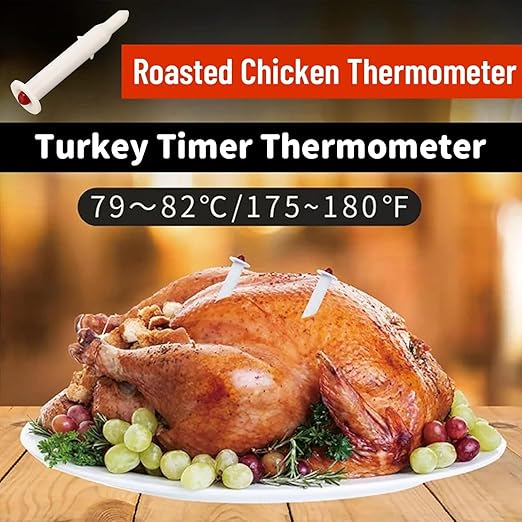 10pcs Chicken Thermometer Turkey Timer, Meat Turkey Thermometer Popup, 1.8 Inches Good Cook Popup Timers for Cooking Chicken Beef
