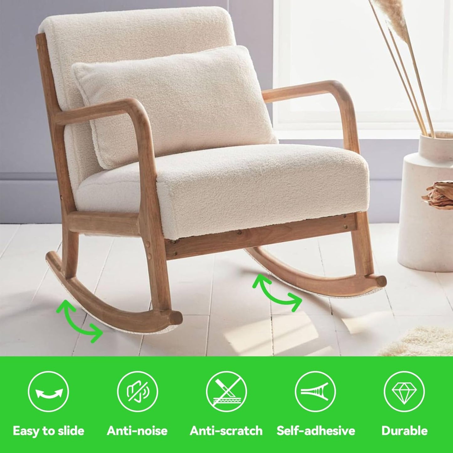 Felt Strips with Adhesive Backing, 2 Rolls 1x60 Inches Beige, Felt Tape with Adhesive Backing, Furniture Felt Strips
