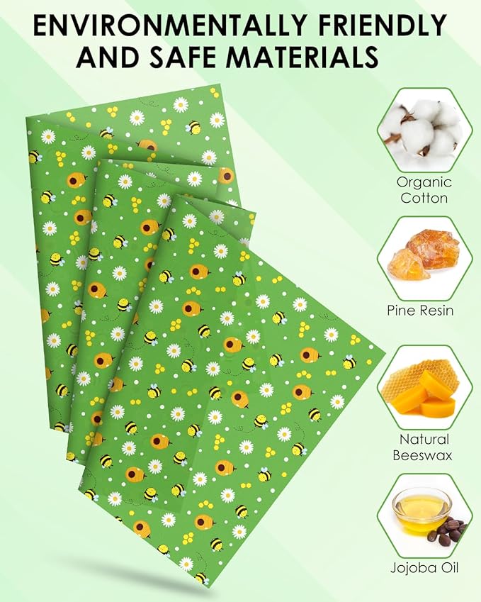 Beeswax Food Wraps 1 Meter Roll 13 x 39 Inch Reusable Beeswax Wraps Eco-Friendly Sustainable Food Storage Wraps for Sandwich, Cheese, Fruit, Bread, Snacks