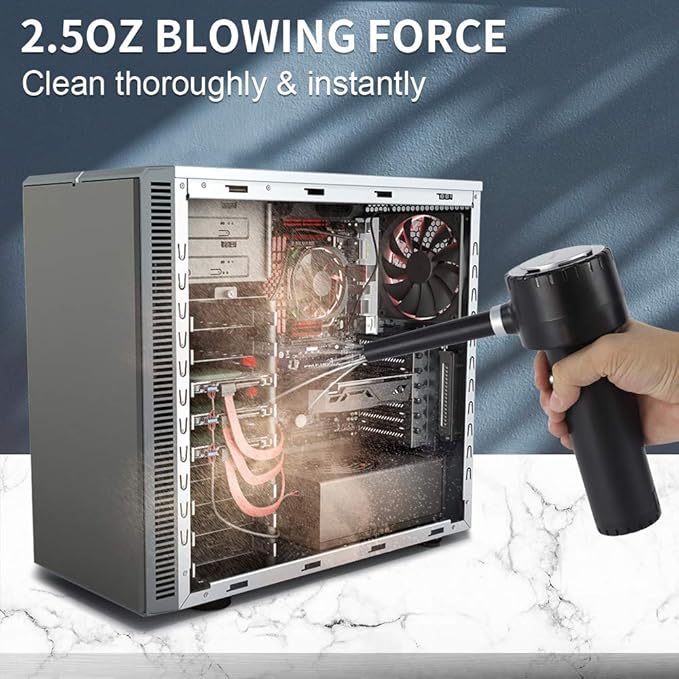 Compressed Air Duster, Electric Air Duster, Portable 45000 RPM Cordless Dust Blower, 6000mAh Battery Air Can Duster, Powerful Computer Keyboard Cleaning Air Spray, Rechargeable Electric Canned Air