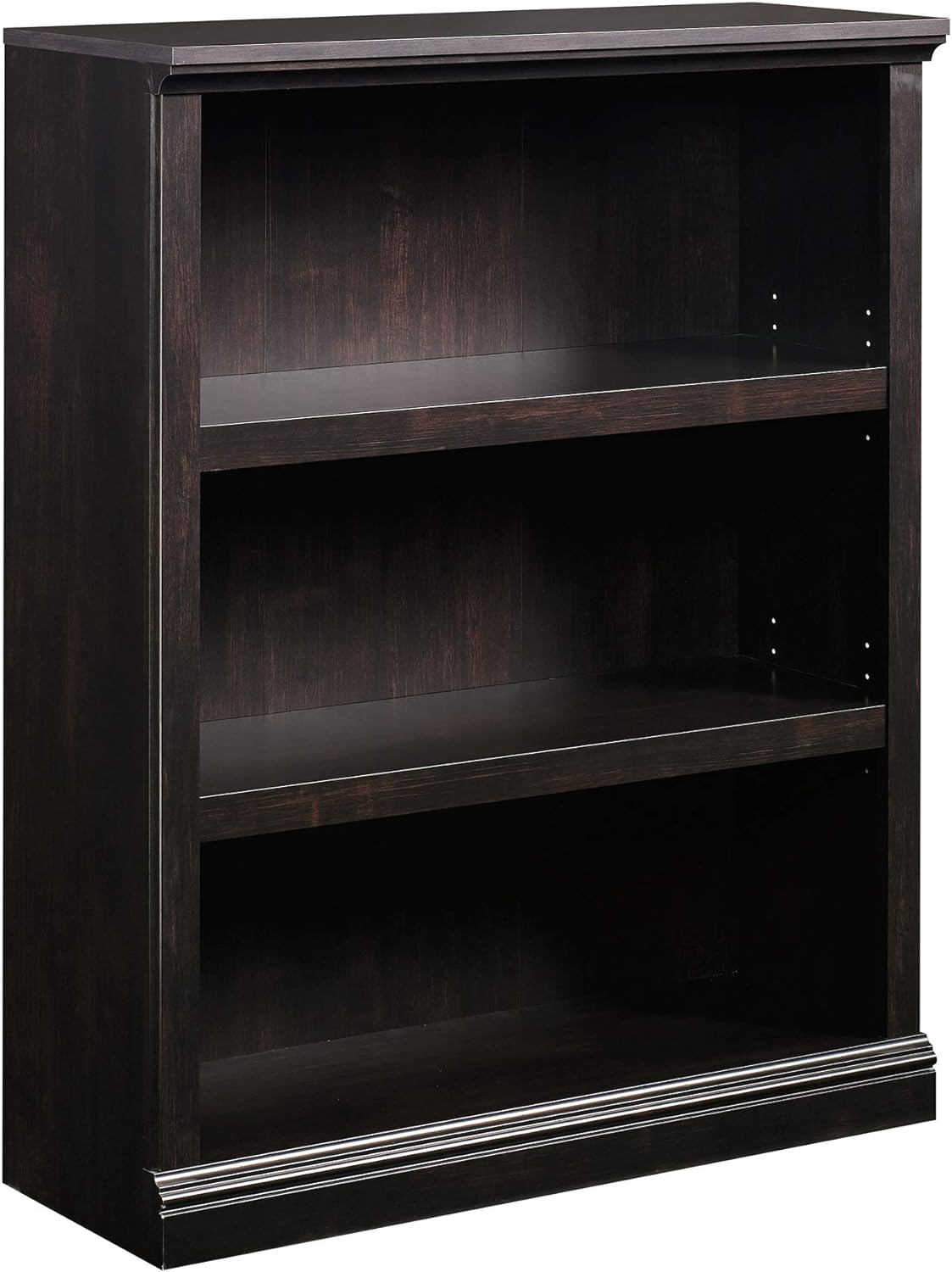 Sauder 3 Tier Book Shelf Wooden Bookcase Multipurpose Bookshelf for Home Office, Living Room, in Estate Black