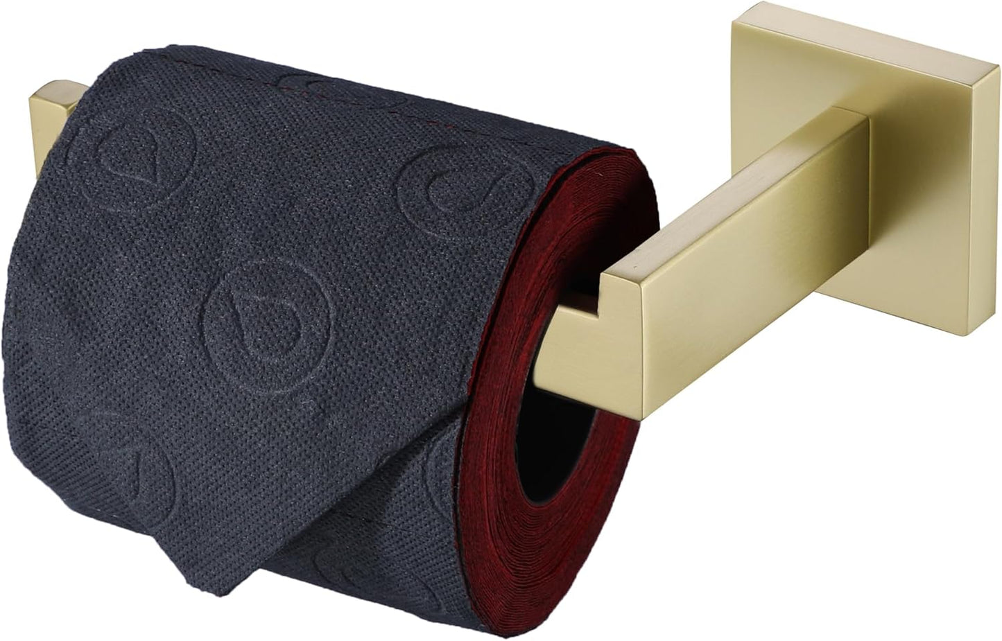 LANC Gold Toilet Paper Holder, Brushed Gold Toilet Paper Roll Holder Wall Mounted for Bathroom Washroom Modern Toilet Tissue Holder TP Dispenser Square Stainless Steel Left, A8807BG-LF