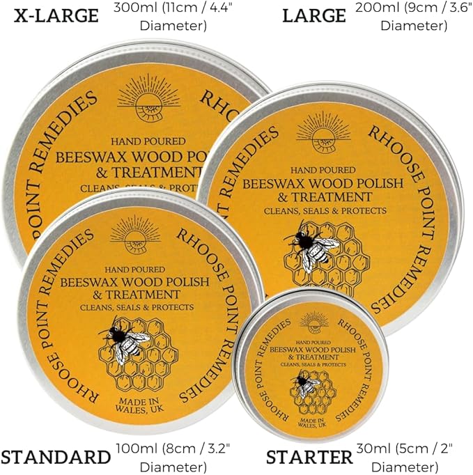 Premium Food-Safe Beeswax Wood Polish & Furniture Wax – Hand Poured Wood Conditioner | Eco-Friendly & Non-Toxic | Protects & Restores All Wood: Furniture, Toys, Cutting Boards, Ornaments (1 Fl Oz)