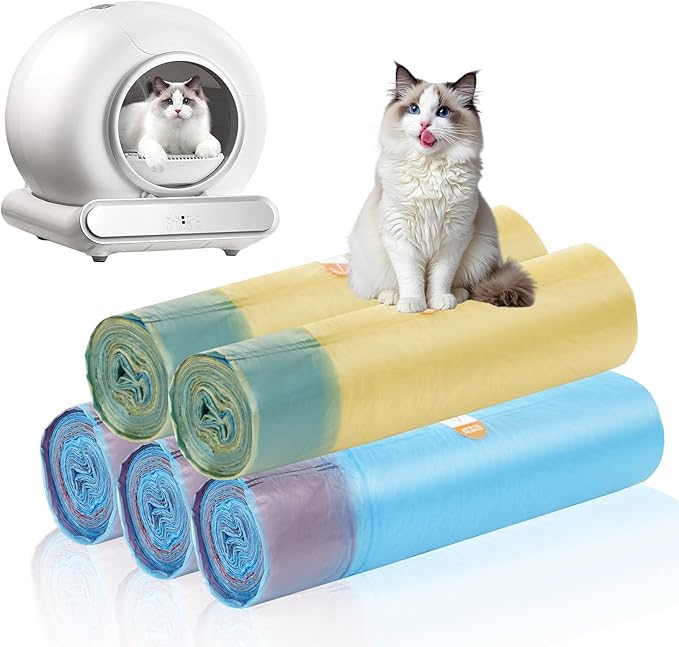 5 Rolls Litter Bags Compatible with Petcove – 18 x 16 in Durable Automatic Litter Box Bags, Strong Kitty litter box liners for Easy, Mess-Free Disposal