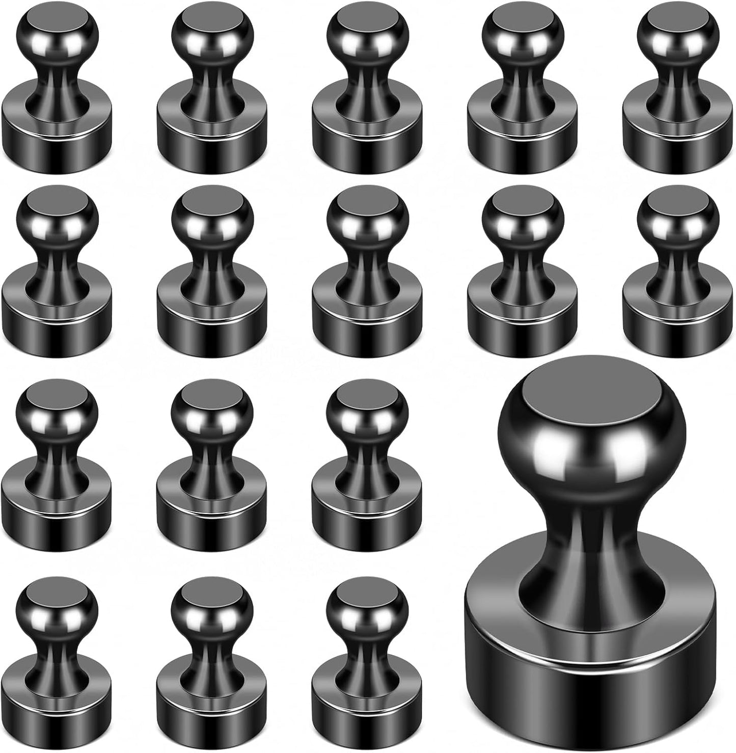 LOVIMAG Fridge Magnets 18Pcs Refrigerator Whiteboard Small Strong Magnet Classroom Kitchen Accessories Decorative Locker Set Decor Must Haves Office Calendar Refrigerador Magnetic Cute Crafts Black