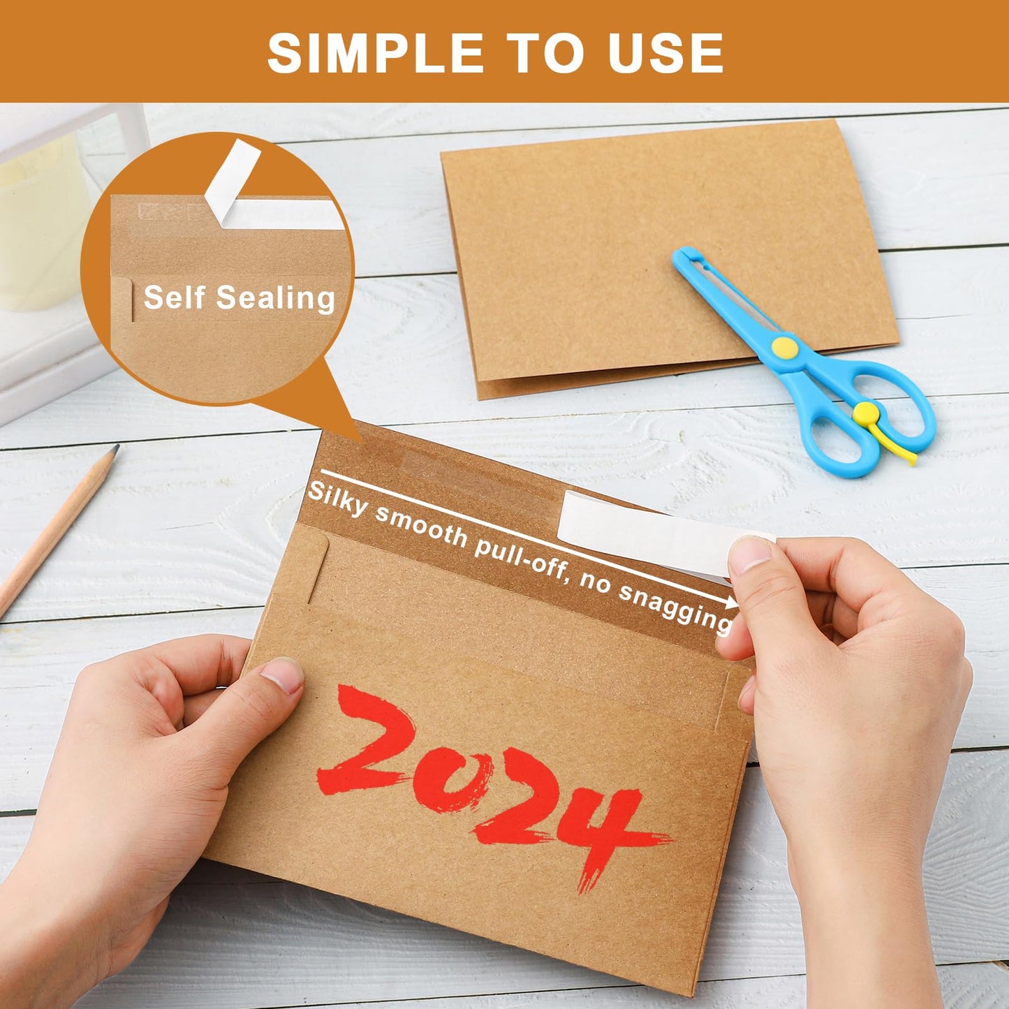Silunkia 100 Packs Brown Blank Note Cards with Envelopes 5 x 7 Heavyweight Folded Cardstock and A7 Envelopes Self Seal for Invitations, Wedding, DIY Greeting Cards, Thank You Cards, Festival Blessings
