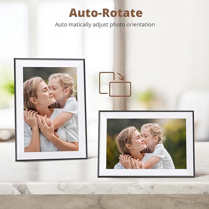 Dragon Touch 10.1'' WiFi Digital Picture Frame - HD IPS Touch Screen Digital Photo Frame Display, Auto-Rotate, Share Photos/Videos Instantly via Free App Best Gifts for Birthday, Wedding, Mom，2 Pack