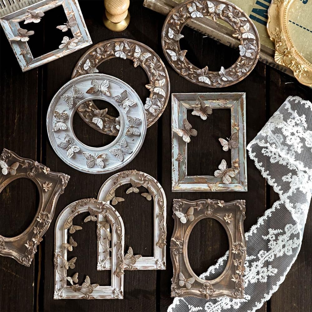 Vintage Photo Frame Scrapbook Cardstock Paper for Junk Journal Collage Card Making Embellishment Retro Art DIY Crafts Decoration (AXMK-S6)