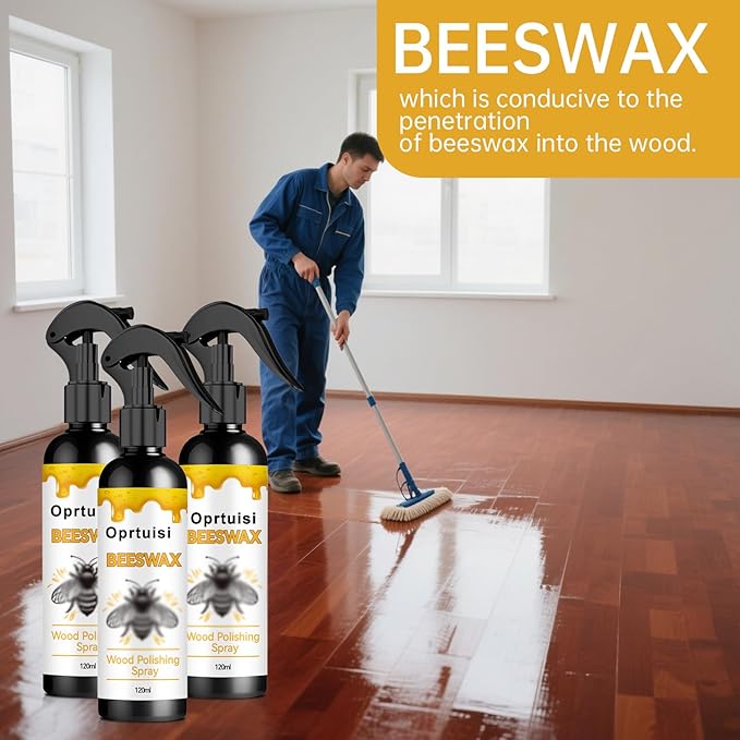 Oprtuisi Natural Beeswax Furniture Polish Spray, Wood Cleaner and Polish, 2-Pack