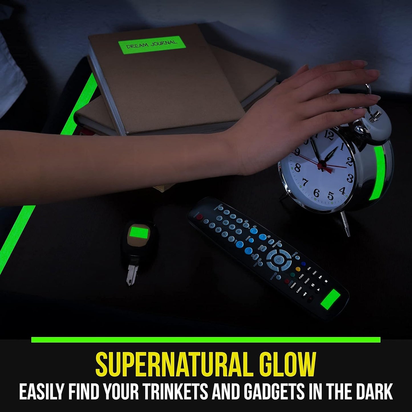 Lockport Glow in The Dark Tape - 30 Ft x 1 in - Bright - Rechargeable - Reflective - Glow Tape in The Dark - Halloween Decoration, Night Decorations, and Home Marking