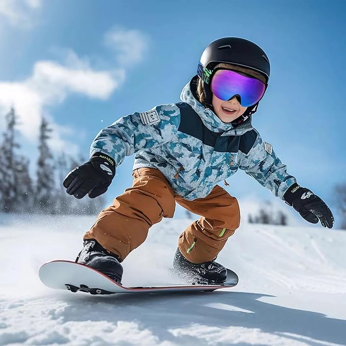 OTG Kids Ski Goggles Kids Snowboard Goggles for Boys Girls Toddler Youth Kid Snow Goggles Anti-Fog UV400 Protection