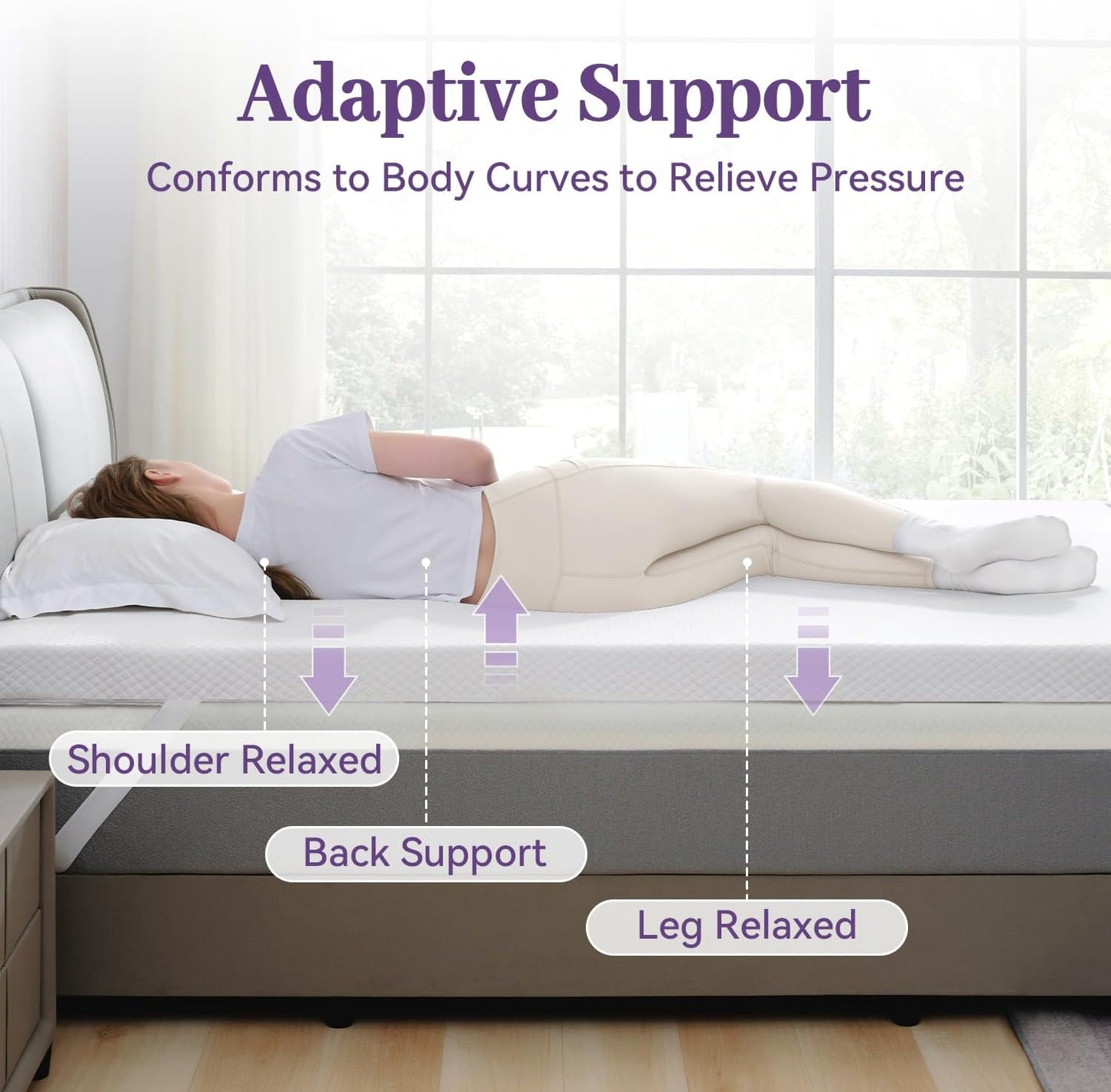 SINWEEK 2 Inch Gel Memory Foam Mattress Topper King Size, Ventilated High Density Pad for Back Pain, Bed Topper with Removable Soft Cover, CertiPUR-US Certified
