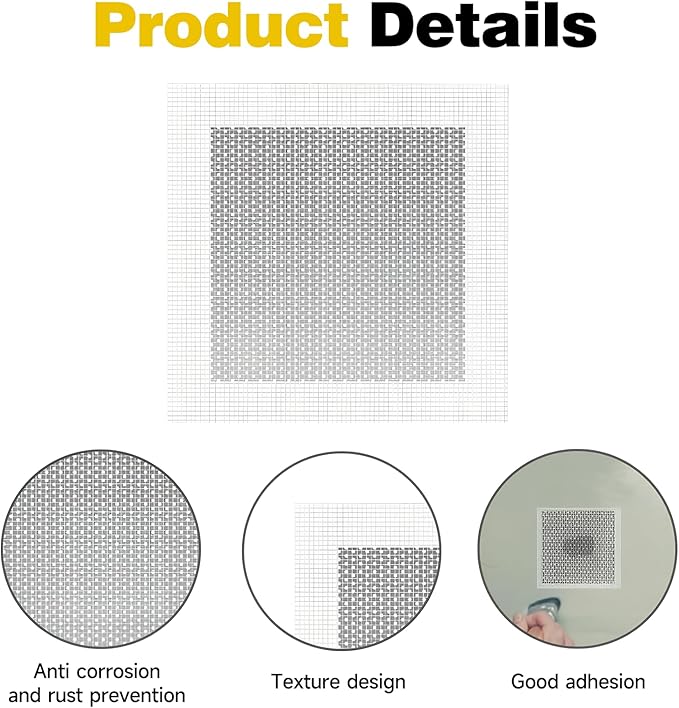 12 Inch Drywall Repair Kit, Self-Adhesive Mesh Drywall Repair Patch, The Wall Repair Kit with Scraper and Sandpaper is Suitable for Repairing Large Holes in Walls and Ceilings, Wall Hole Repair Tool