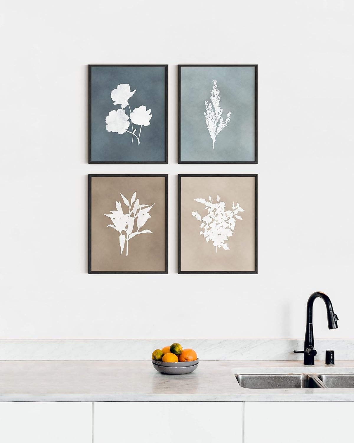 HAUS AND HUES Floral Wall Art - Set of 4 Plant Posters for Wall Vintage, Botanical Prints, Flower Pictures for Room Aesthetic, Vintage Art Prints, Flower Wall Art (Unframed, 8x10)
