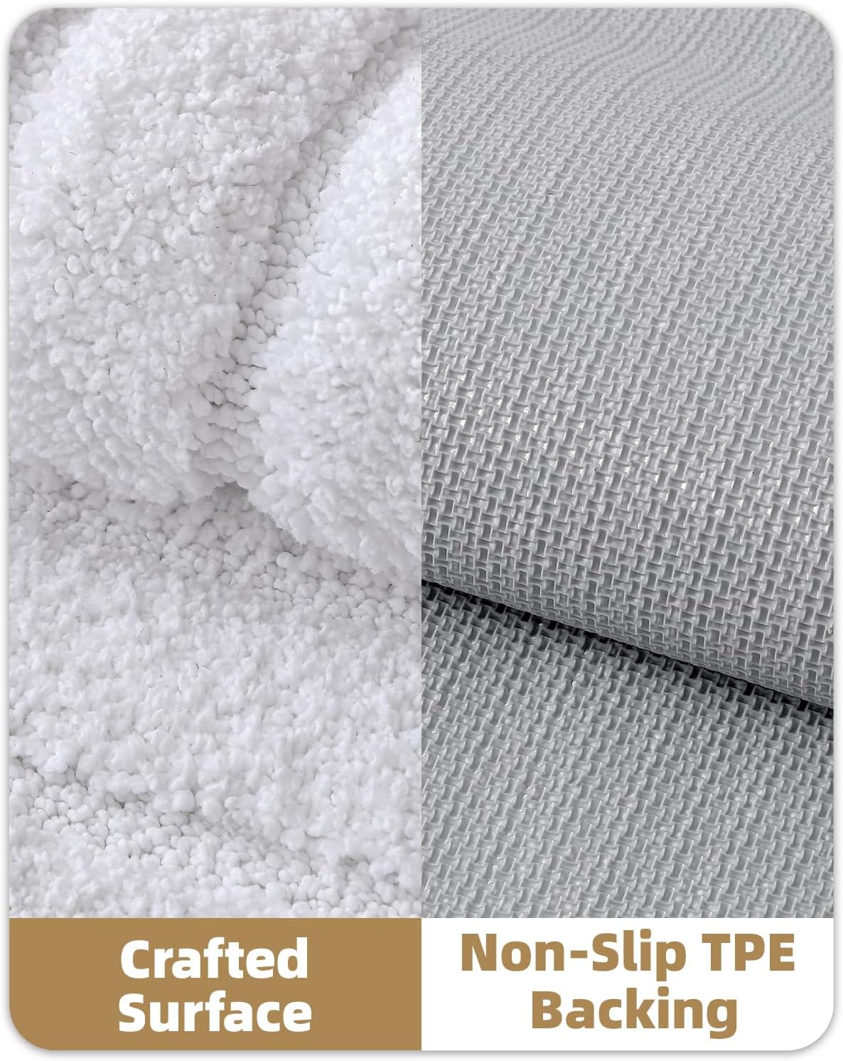 Color&Geometry Ultra Soft Bathroom Rugs Non Slip Washable,Absorbent Bath Mat Quick Dry,Premium Microfiber Plush Bathroom Rug for Bathtub and Shower Floor,White,24"x60"