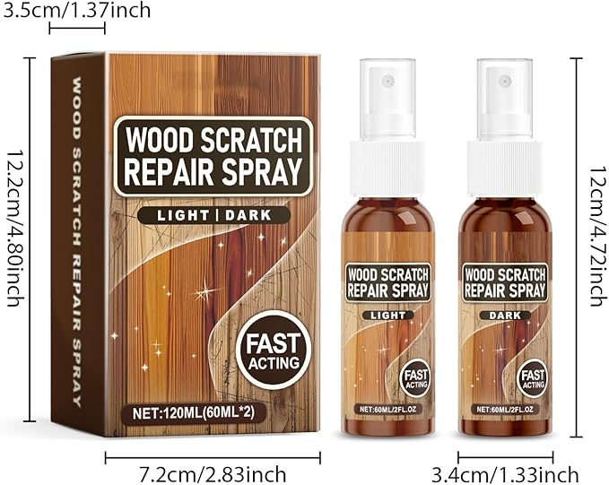 Scratch Remover Spray - Instant Wood Repair and Floor Polish, Natural Shine Protector | Furniture Restoration Cleaner for Wooden Tables, Cabinets, Doors, Home Decor, and Interior Maintenance