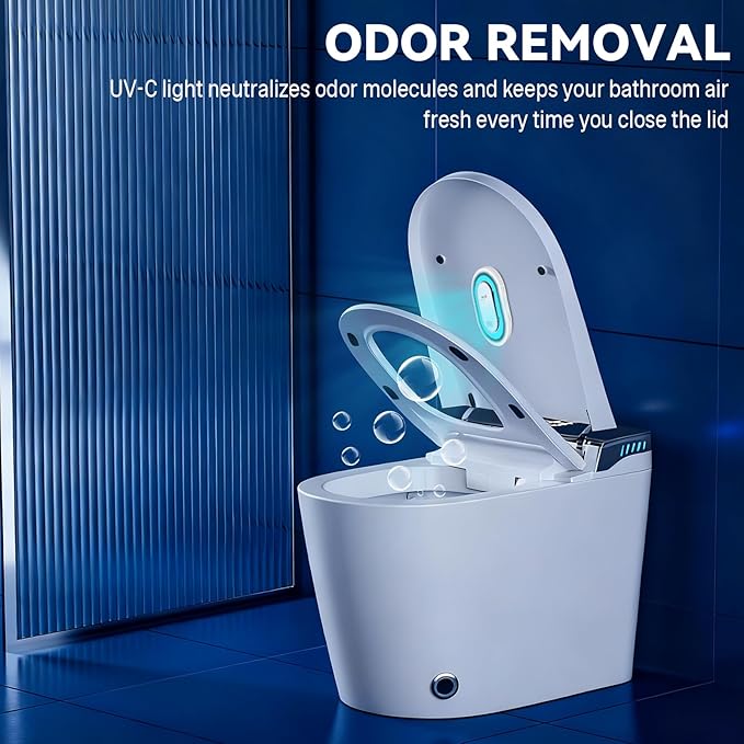 Smart Toilet UV-C Sanitizing & Odor-Control System – Motion-Activated, Chemical-Free Automatic Deodorizer with Safety Sensor & Long-Life Rechargeable Battery