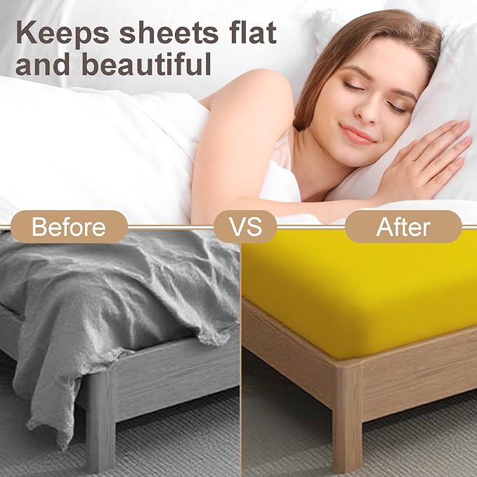4pcs Bed Sheet Straps Holders, Adjustable Non Slip Elastic Bedsheet Grippers Triangle Mattress Suspenders, Keep in Place Fitted Bed Sheet Holders for Corners, Sofa Cushion, Mattress Cover Straps White