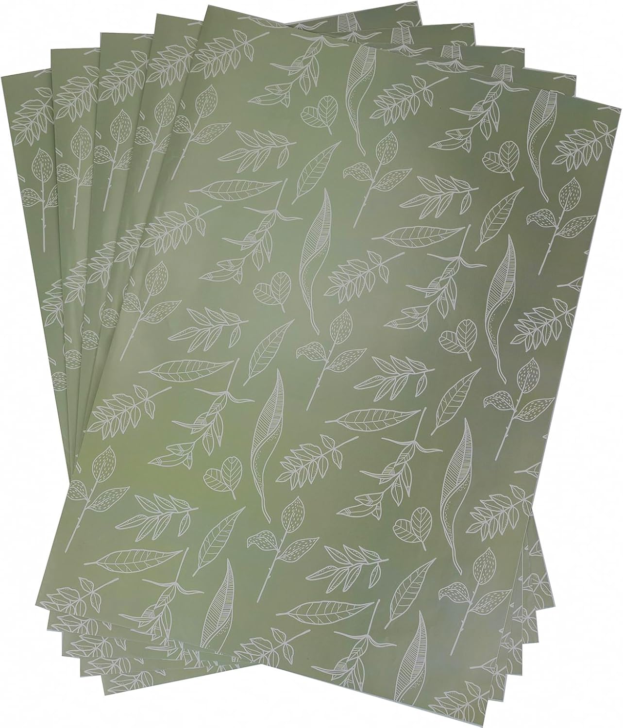 Dtiafu Sage Green Wrapping Paper Gentle Leaves Gift Wrap Paper Bulk Green Spring Designs for Women Girls Wedding Mothers Day Birthday Holiday Thanksgiving - 20 x 28 Inch Per Sheet (6 Sheet)