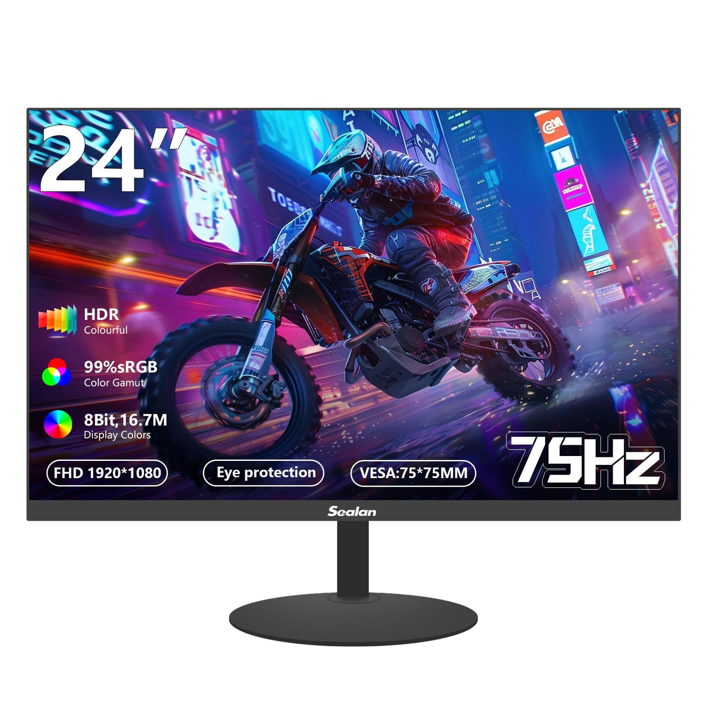 Sealan 34 Inch Pink Ultrawide Curved Gaming Monitor UWQHD 3440x144,165Hz, 1ms, HDR400, 127% sRGB, FreeSync,1500R, HDMI/DP, Eye C