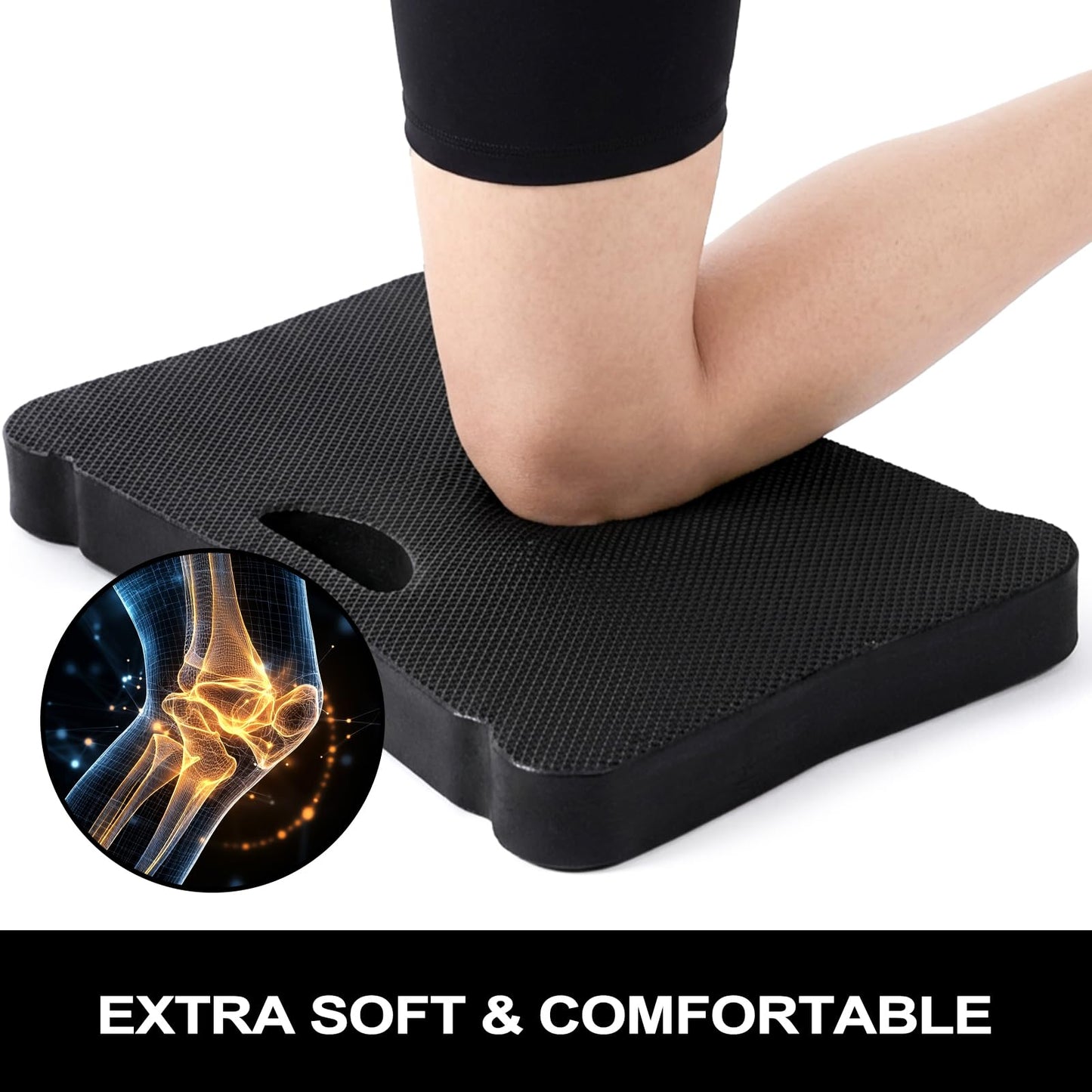 ZENFUN 3 Pack Kneeling Mats, Waterproof Kneeling Pad, Black Heavy Duty Thick Foam Knee Cushion, High Density Premium Kneeling Pads for Yoga Exercise, Foam Kneeler Mat Garden Cushions, Water Proof