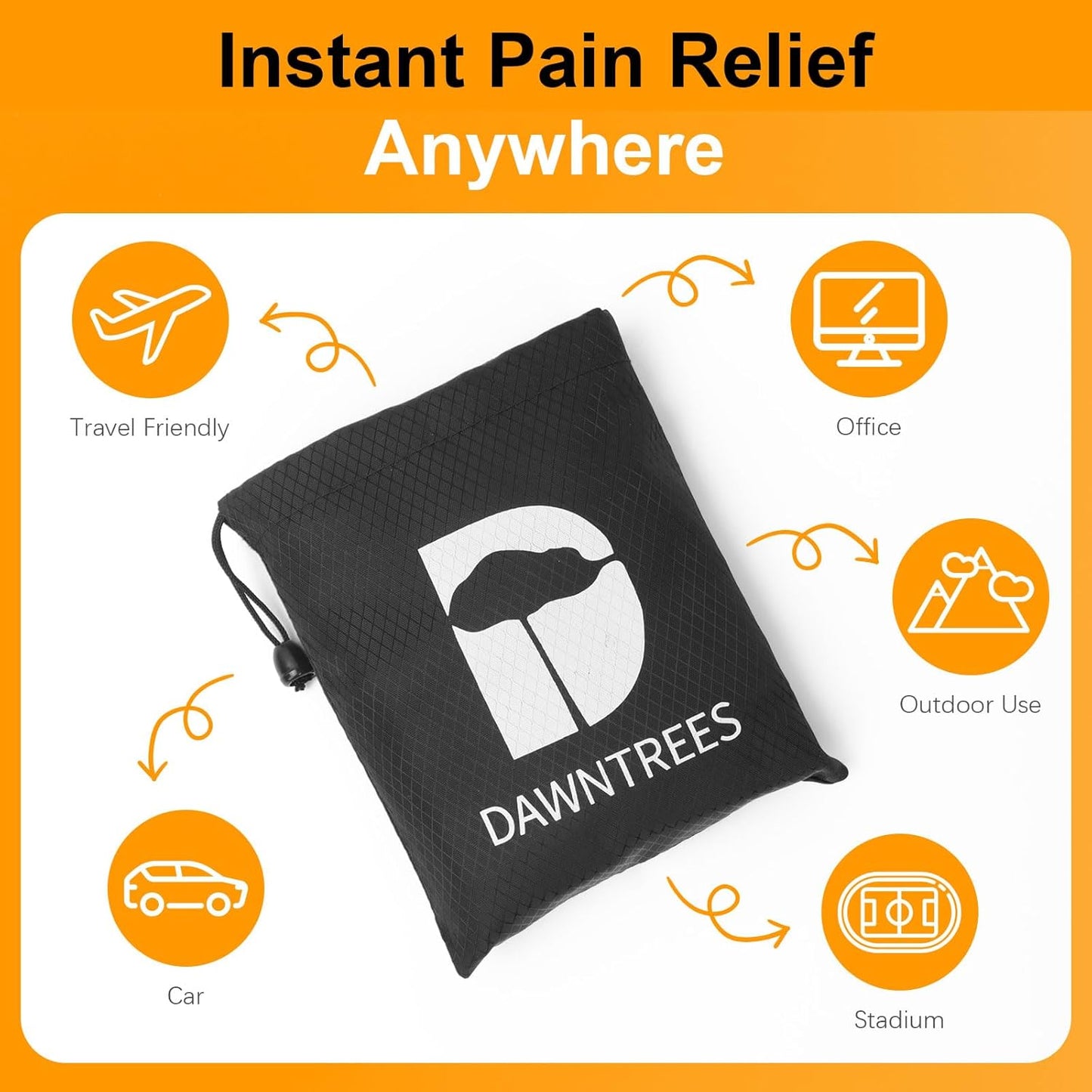 DAWNTREES 2 Pack Inflatable Seat Cushion, Lightweight, Waterproof, Suitable for Office/Home Chair Pad Support and Convenient Seat Cushion for Travel,Car,Outdoor Stadium and Camping,Black