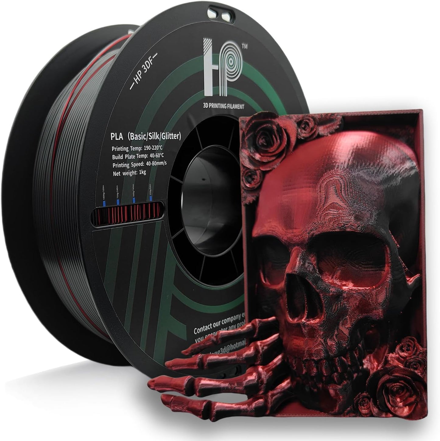HP3DF 3D Printer Filament, Silk PLA, Color Changeable PLA Filament 1.75mm, Changes Color with Light and Angle, Dimensional Accur