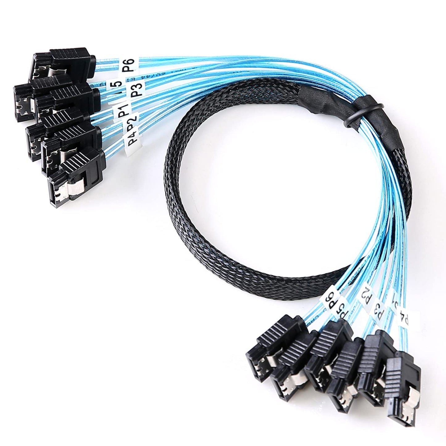 ADCAUDX SATA-III Cable-0.5M, 6Pcs/Set-6Gbps-Sata HDD-SSD Data-Cable Thin Replacement for Bitcoin Computer-Server CD DVD Drives Raid (1.6FT) -Like New