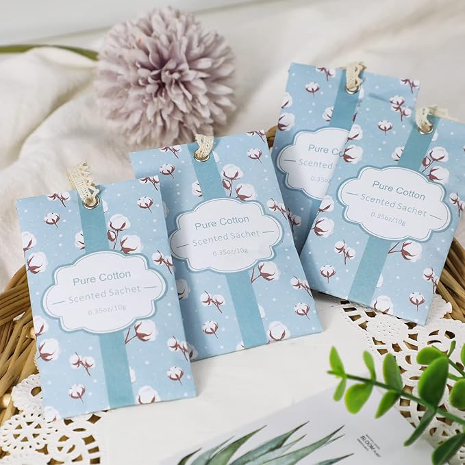 SCENTORINI Sachets for Drawers and Closets, Cotton Scented Sachets for Home Drawers and Closets, 14 Pack Home Fragrance Sachet
