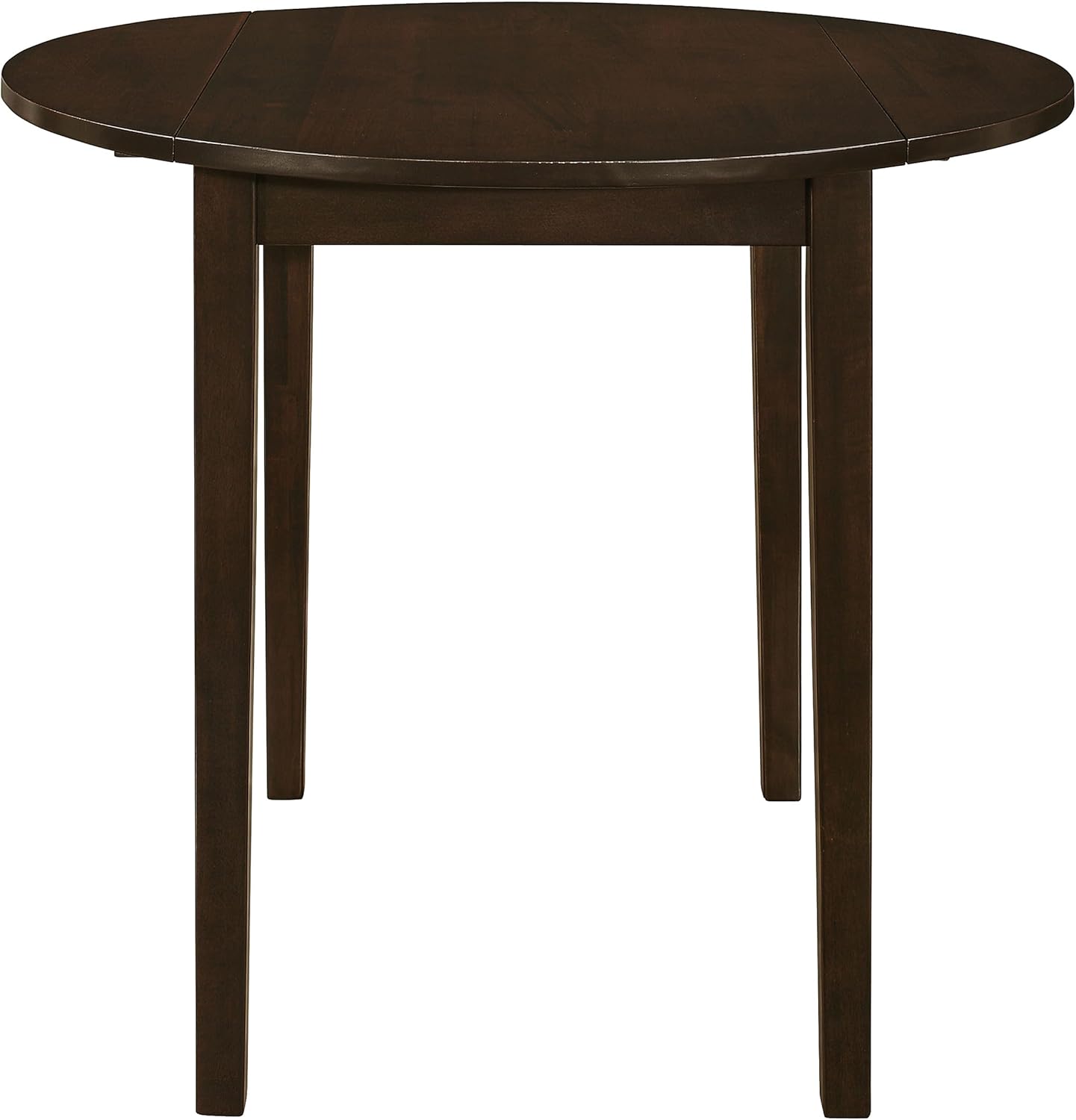 Coaster Home Furnishings 3-Piece Round Wood Dining Room Set Drop Leaf Extension Table Ladder Back Side Chairs Upholstered Seat Cushions Cappuccino and Tan 130005