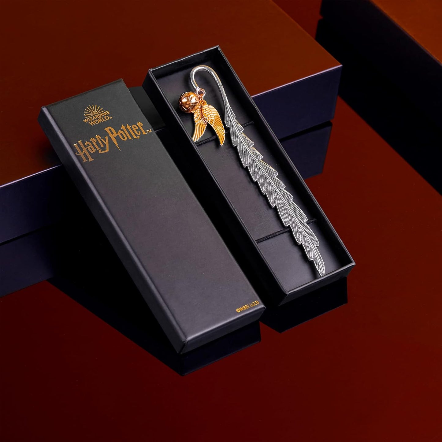 Harry Potter Metal Bookmark with Hanging Charm Golden Snitch Hogwarts Reading Gifts Book Lovers Gift Box (Golden Snitch)