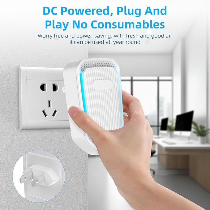 Air Ionizers for Home Plug In,Air Purifier Plug in Wall,Negative Ion Air Purifier for Bedroom -Quiet Operation Air Freshener for Home, Bedroom, Office, Garage Room,Odor,Pets Smell(4)