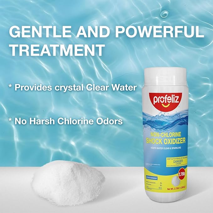 PROFELIZ 4 Pack Non Chlorine Shock Oxidizer for Hot Tubs, Chlorine-Free Spa Pool Shock Treatment, Quick Dissolving Oxidizing Water Clarifier, 2.75 lbs per Bottle
