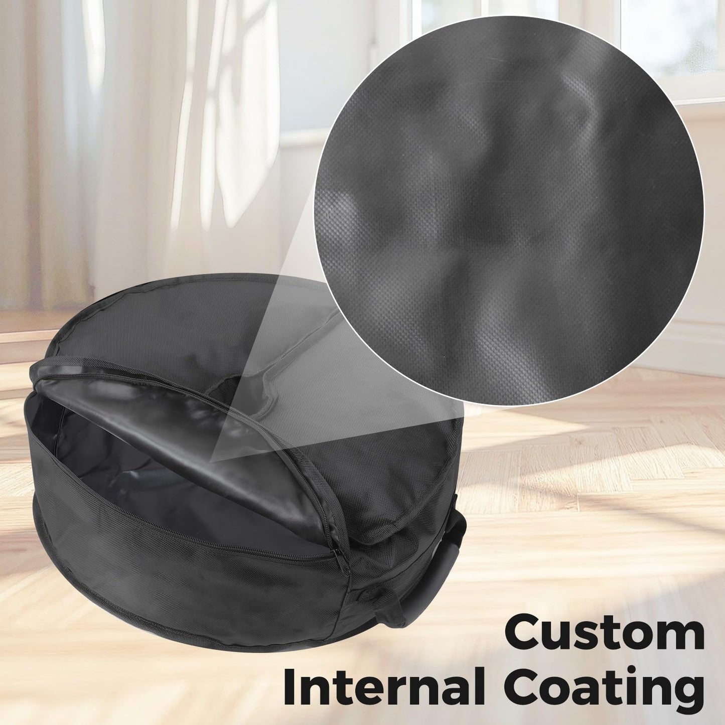 18" Round Umbrella Base Weight Sandbag, Fillable Sand Bags with Side-Slot Opening, Heavy-Duty Sandbags for Weight Fits Offset, Cantilever & Outdoor Patio Outdoor Garden Parasol Stand (Without Sand)