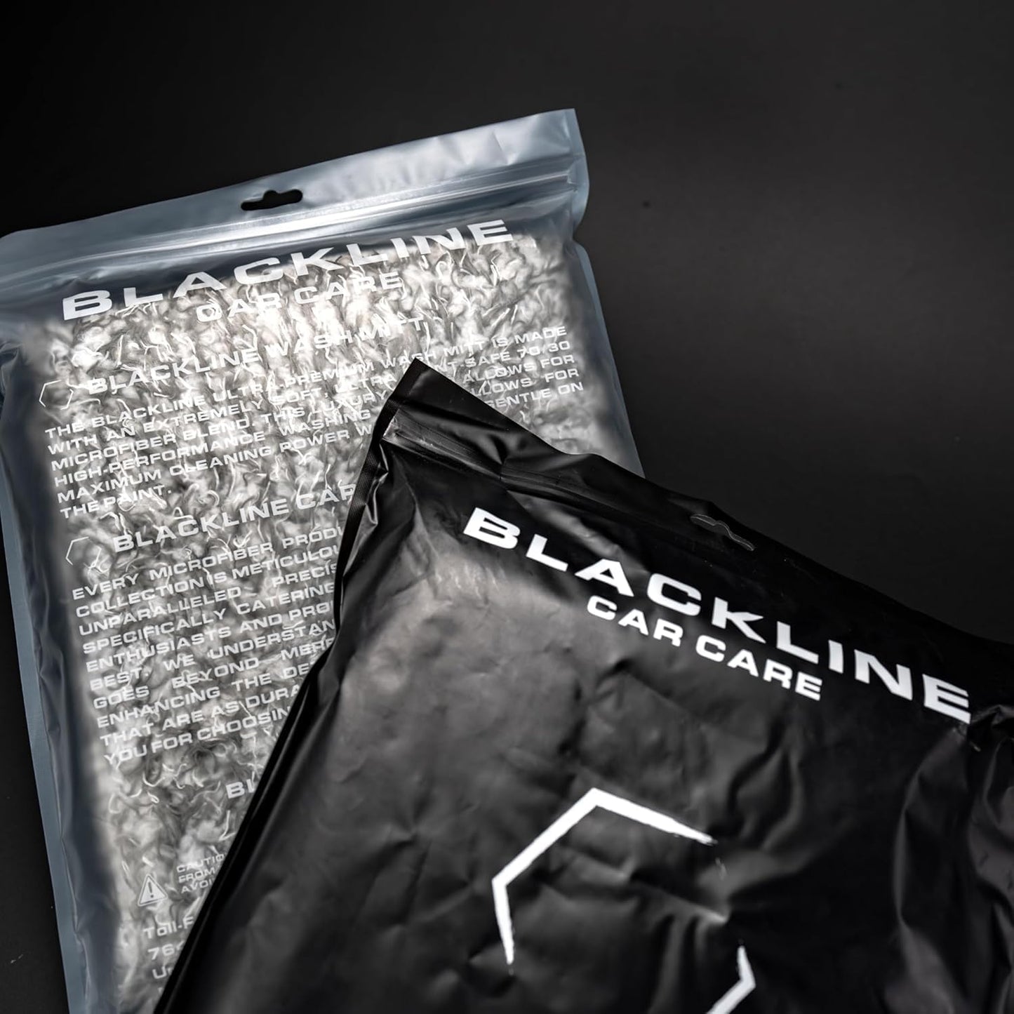 Blackline Microfiber Automotive Wash Mitt -Premium Scratch Free Wash Mitt for Car Cleaning|Car Detailing Accessory Works with Bucket, Car Shampoo, or Foam Cannon | 70%/30% Microfiber Blend, 9"x11"