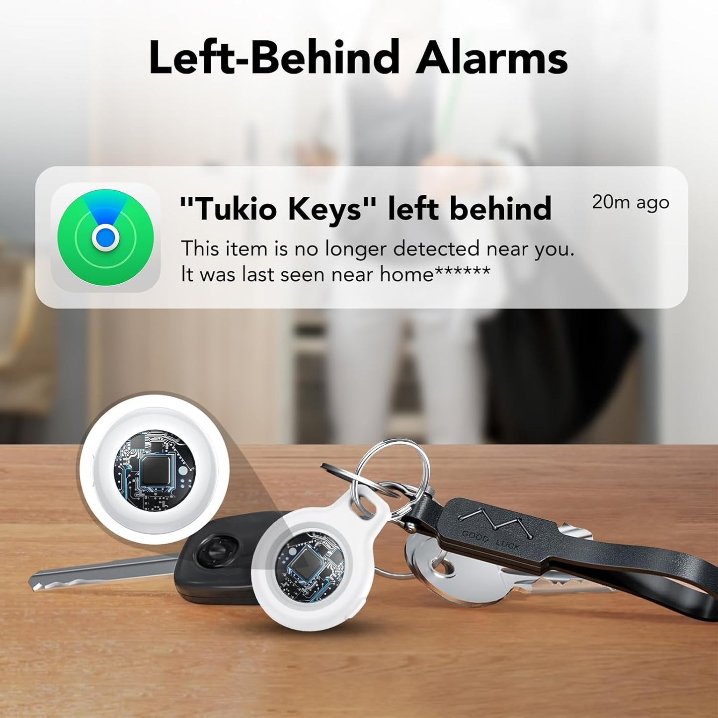 2025 New [Apple MFi Certified] (iOS Only) Air Tracker Tags-3 Pack, Bluetooth Tracker for Apple Find My, Replaceable Battery, Key Finder and Item Locator Smart Tag for Keys, Bags, Luggage, Pets, White