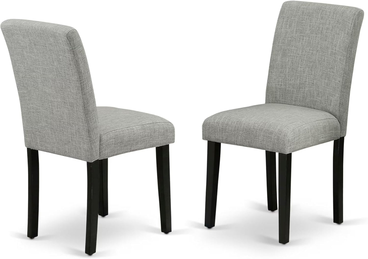 East West Furniture AMAB5-BCH-06 5 Piece Dining Set Includes a Round Kitchen Table with Pedestal and 4 Shitake Linen Fabric Parson Dining Chairs, 36x36 Inch, Black & Cherry