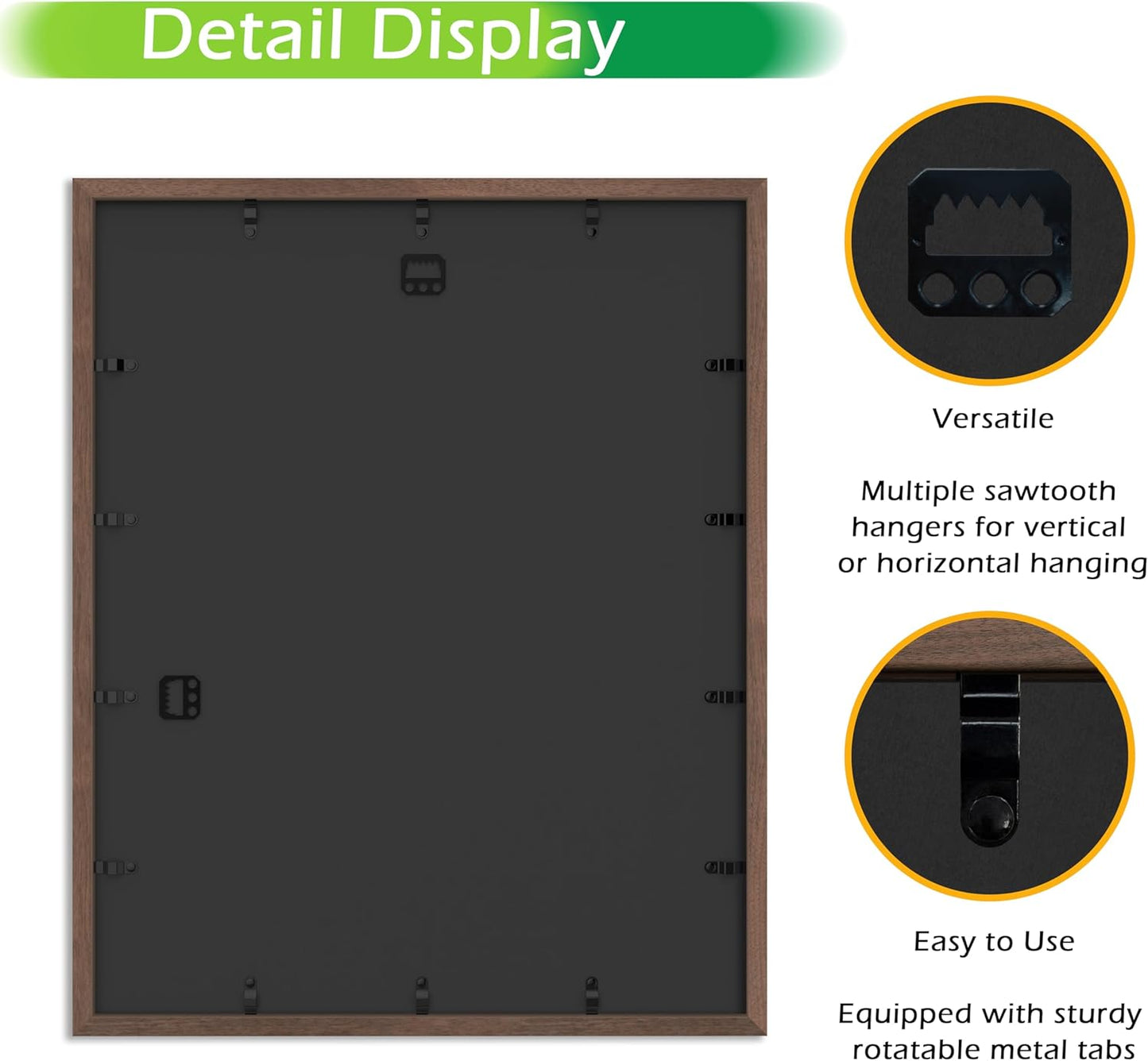 FrameWorks 16" x 20" Original Dark Oak Wooden Shadow Box Frame – Soft Felt Back, Tempered Glass, and Included Elegant White Ball Push Pins