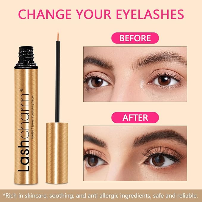Lash Enhancing Serum, Women's Advanced Cosmetics, Eyelash Growth Serum, Promote Longer, Fuller, and Denser Eyelashes, Fast and Effective (5ml), Gold