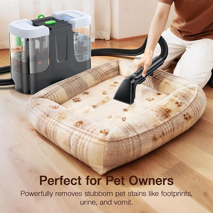 LABIGO Upholstery & Couch Cleaner Machine, 18Kpa Portable Carpet Cleaner Machine for Deep Cleaning, Spot Cleaner and Carpet Shampooer for Pet Messes, Rug, Furniture, Mattress, Sofa, Stairs & Car
