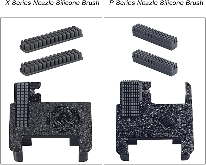 3D Printer Accessories for BambuLab P/X Series Nozzle Brush Replacement Kit - 3Pcs Nozzle Silicone Brush Consumables Cleaning Tool for 3D Printer Hotbed (X1/X1C/X1E)