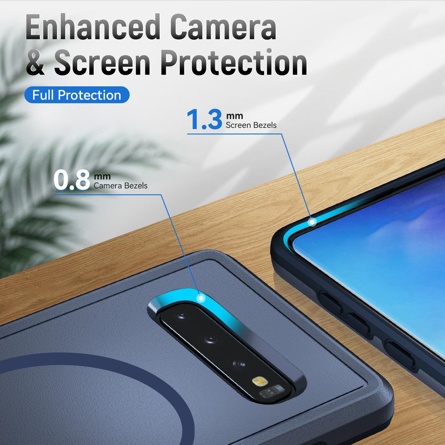 Teayoha For Samsung Galaxy S10 Plus Case,[Compatible With Magsafe] [Military Grade Drop Tested] Shockproof Magnetic Tough Rugged
