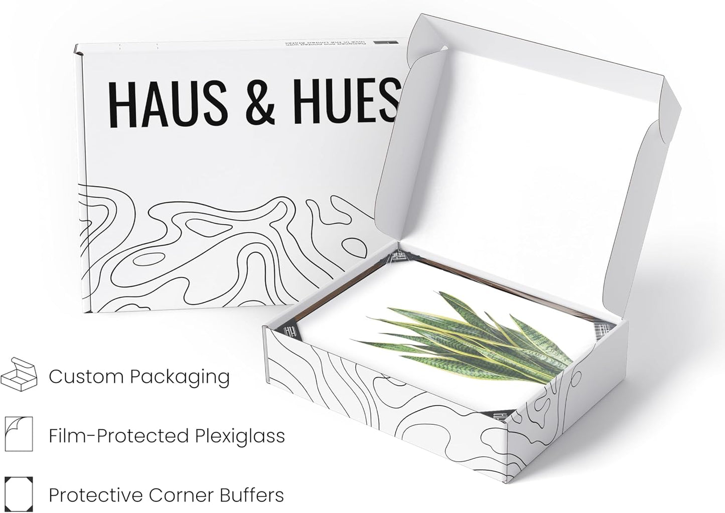 HAUS AND HUES Plant Wall Art - Set of 4 Botanical Prints, Sage Green Leaf Decor, Minimalist Plant Pictures for Wall (Walnut Frame, 8x10)