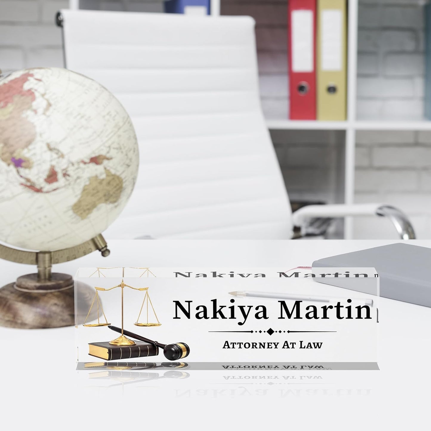 Personalized Name Plate for Desk Custom Acrylic Desk Name Plate Custom Employee Appreciation Gifts Office Gifts for Women, Men, Boss, Coworkers, Teacher, Nurse (Lawyer)