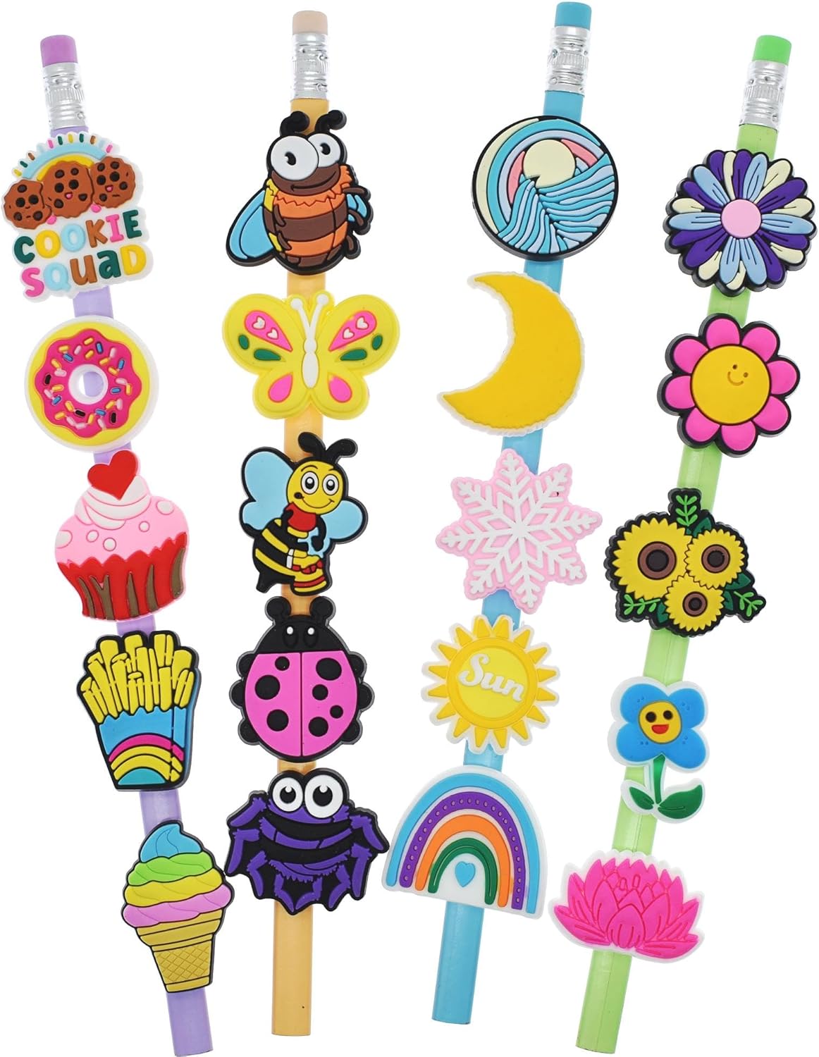 Wholesale 1000Pcs Random Pencil Topper Decoration,Mixed Tons of Different Themes,Lot Cute Pencil Charms Bulk for School Reward/Small Business
